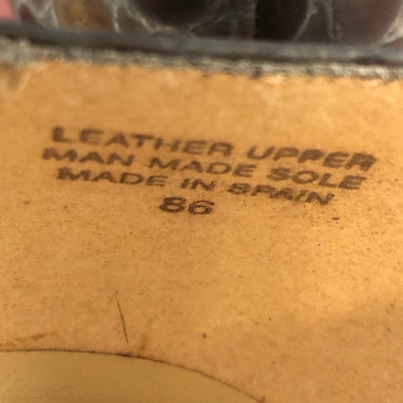 Etienne Aigner Leather Crocodile Print Brown/Grey Block Heels Size 9.5 - Picture 10 of 11